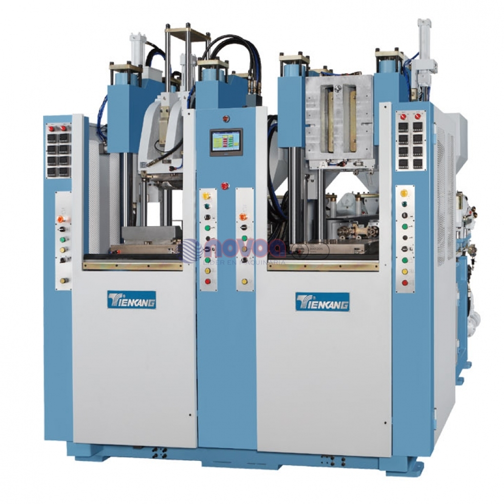 Tienkang - Máquina de moldeo por inyección de suela de TR/PVC bicolor, 2 estaciones.