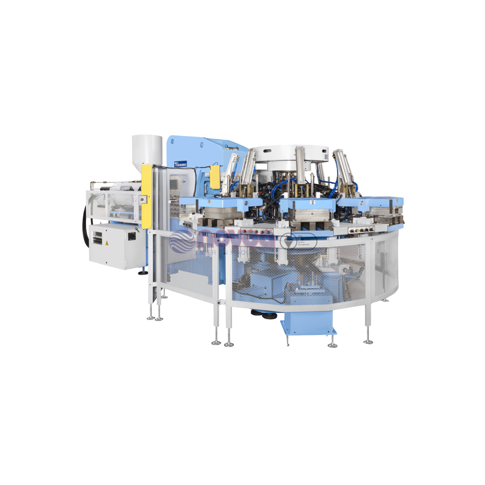 Tienkang TK 832-8S Máquina rotativa de moldeo por inyección de 8 estaciones de suela de TR y PVC y calzado full plastic.